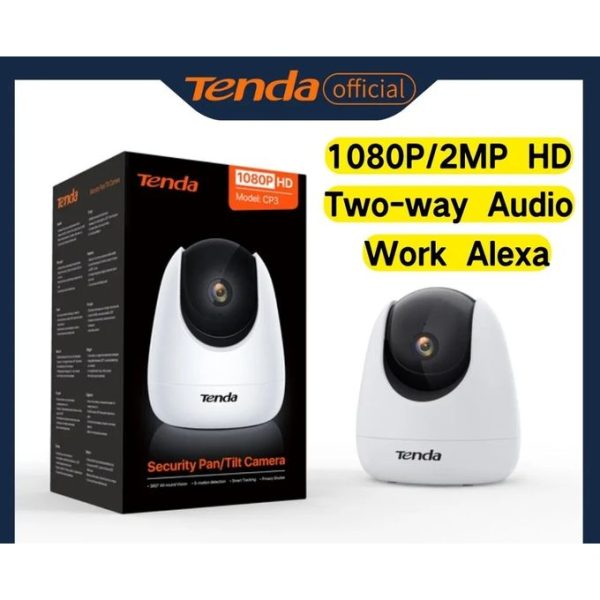tenda Caméra de surveillance intérieure PTZ IP WiFi Cloud HD 1080p