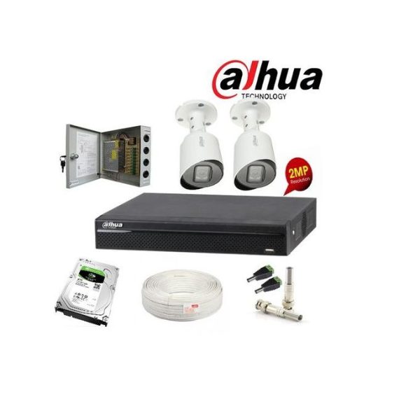 Dahua Pack Complet de 2 Camera de Surveillance 2MP
