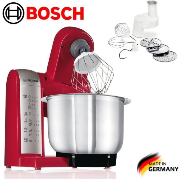 Robot pâtissier multifonctions pétrin 600 W pétrir et hacher 4 vitesses Bol en inox de 3,9 litre