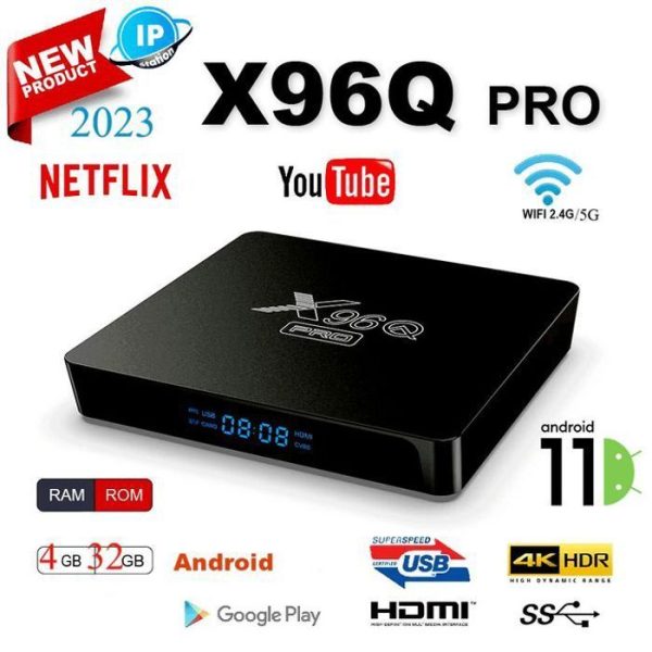 X96 Pro Smart TV BOX Dual Wifi 4Go+32Go Allwinner H616 6K ANDROID 11