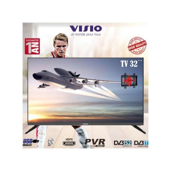 Visio TV 32" Pouces HD Led Récepteur intégré + TNT + HDMI + USB