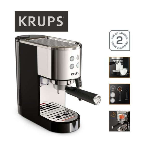Krups Cafetière expresso à pompe Virtuoso + inox - XP444C10